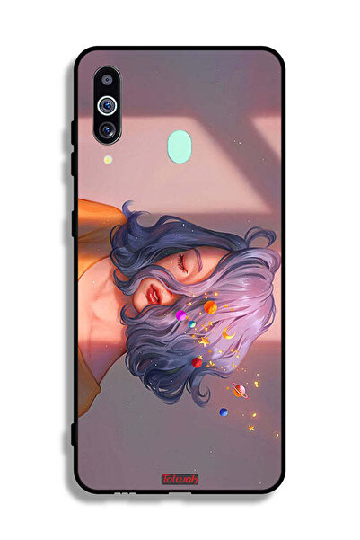 Tolwak Samsung Galaxy M40 Protective Case Cover Girl And Space Art