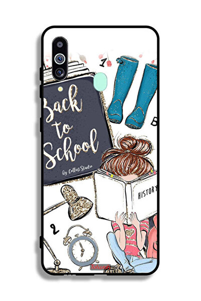 Tolwak غطاء حماية لهاتف سامسونج جالاكسي M40 - فتاة العودة إلى المدرسة تقرأ ال...