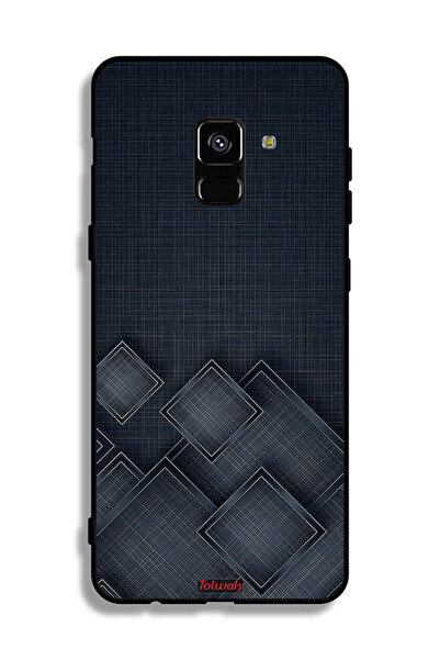 Tolwak غطاء حماية لهاتف Samsung Galaxy A8 Plus (2018) بنقشة مربعات على القماش