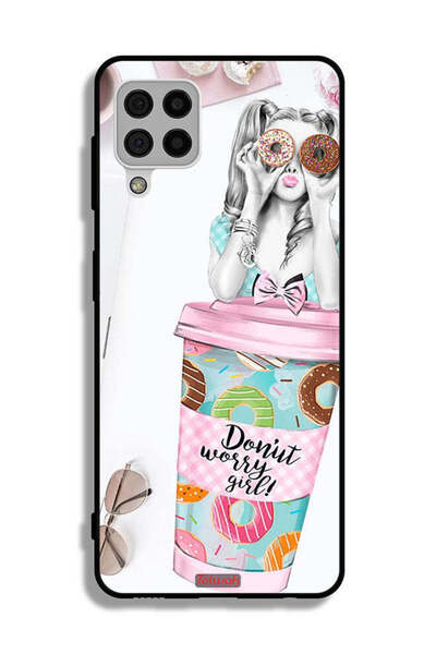 Tolwak غطاء حماية لهاتف سامسونج جالاكسي A22 4G بتصميم فتاة دونات ووري