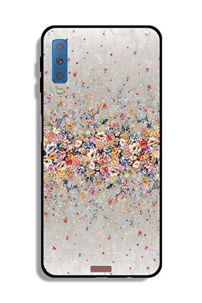 Tolwak غطاء حماية لهاتف Samsung Galaxy A7 (2018) بنقشة زهور صغيرة وفن تجريدي