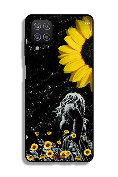 Tolwak غطاء حماية لهاتف Samsung Galaxy A12 بتصميم فتاة تنظر إلى فن القمر