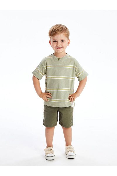LC Waikiki Khaki Basic Baby Boy Gabardine Shorts