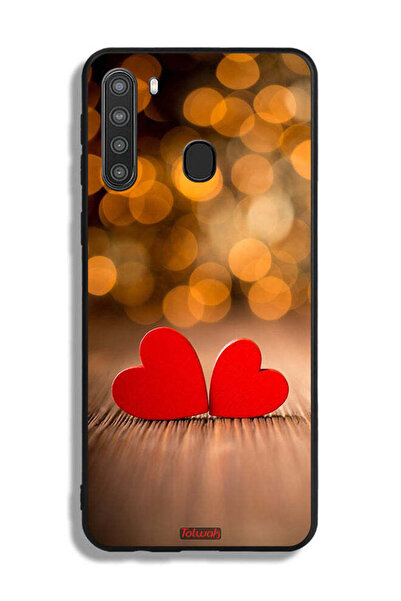 Tolwak Samsung Galaxy A21 Protective Case Cover Two Beautiful Hearts