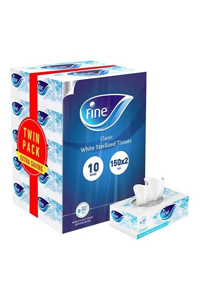 FINE Pack Of 10 Classic Facial Tissue