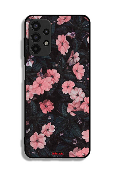 Tolwak غطاء حماية لهاتف سامسونج جالاكسي A13 4G - لون الخوخ والورود الصغيرة