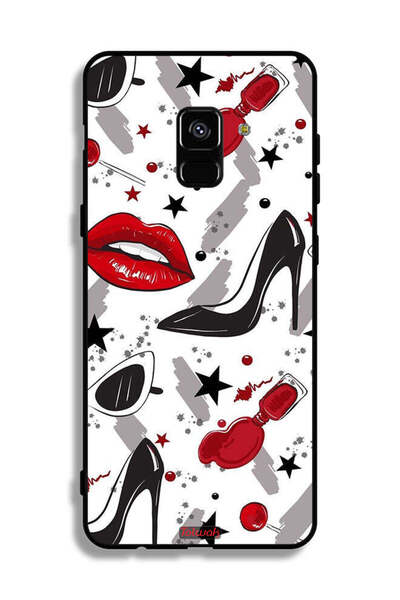 Tolwak غطاء حماية لهاتف سامسونج جالاكسي A8 بلس (2018) برسومات أحمر الشفاه وال...