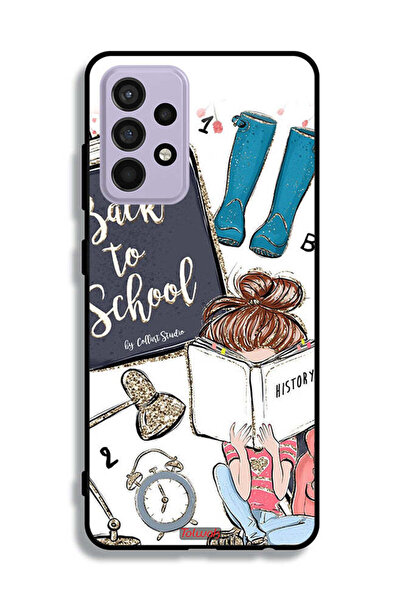 Tolwak غطاء حماية لهاتف Samsung Galaxy A52 - فتاة العودة إلى المدرسة تقرأ الت...