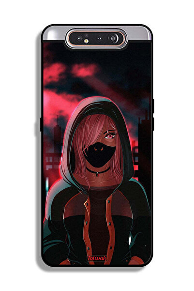 Tolwak غطاء حماية لهاتف Samsung Galaxy A80 بتصميم فتاة ترتدي قناعًا