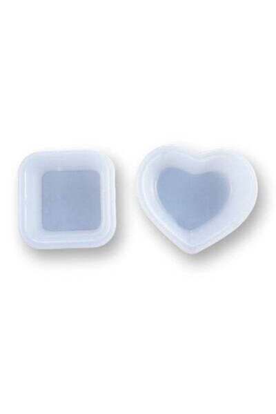 Graffiti Resin 2 قطعة قوالب سيليكون شكل قلب ومربع