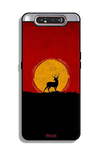 Tolwak Samsung Galaxy A80 Protective Case Cover Deer And Moon Artwork