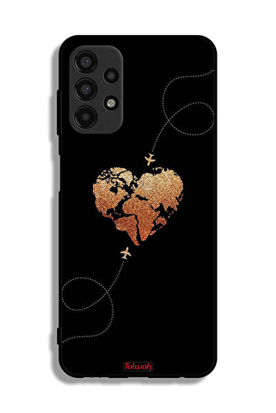 Tolwak Samsung Galaxy A13 4G Protective Case Cover Airplanes Touching Heart