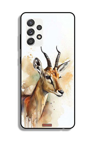 Tolwak Samsung Galaxy M32 5G Protective Case Cover Deer Abstract Art