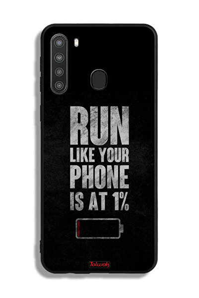 Tolwak غطاء حماية لهاتف Samsung Galaxy A21، اركض كما لو أن هاتفك يعمل بنسبة 1%