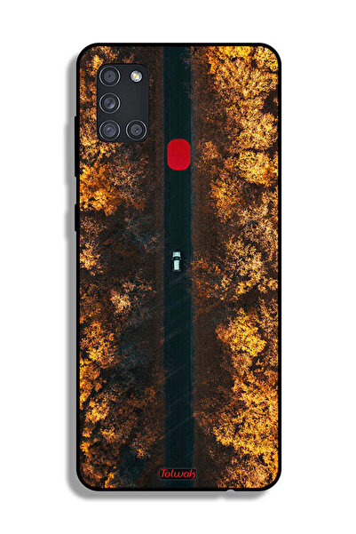 Tolwak غطاء حماية لهاتف سامسونج جالكسي A21s بتصميم طريق في أشجار الخريف