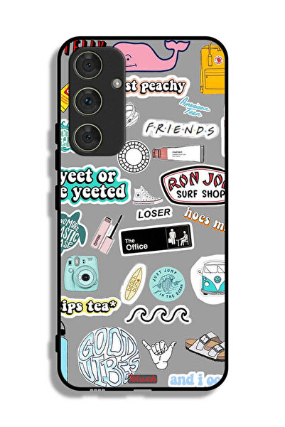 Tolwak Samsung Galaxy A54 5G Protective Case Cover Good Vibes Stickers