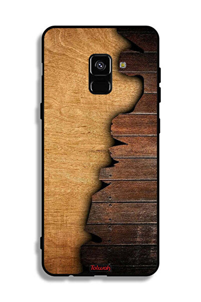 Tolwak غطاء حماية لهاتف Samsung Galaxy A8 Plus (2018) بنمط خشبي عتيق