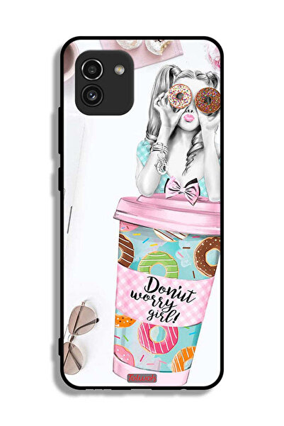 Tolwak غطاء حماية لهاتف سامسونج جالاكسي A03 بتصميم فتاة دونات ووري