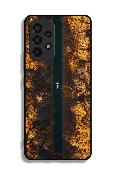 Tolwak غطاء حماية لهاتف سامسونج جالاكسي A53 5G بتصميم طريق في أشجار الخريف