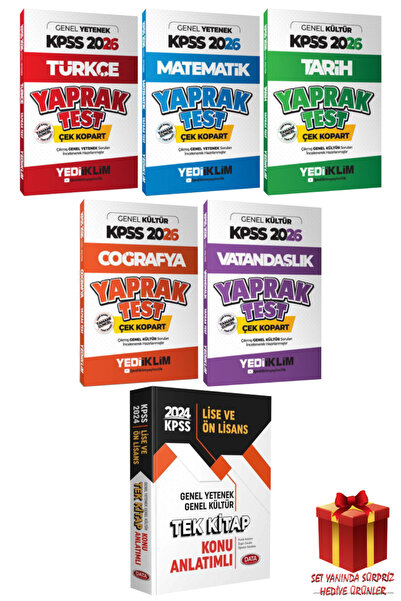 Yediiklim Yayınları KPSS 2026 GYGK Türkçe Matematik Tarih Coğrafya Vatandaşlı...