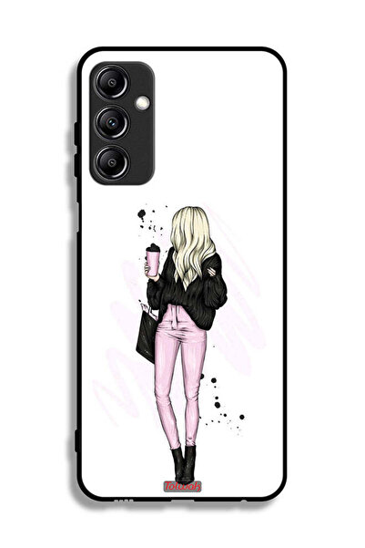 Tolwak غطاء حماية لهاتف سامسونج جالاكسي A24 4G، صورة فتاة تحمل كوب قهوة