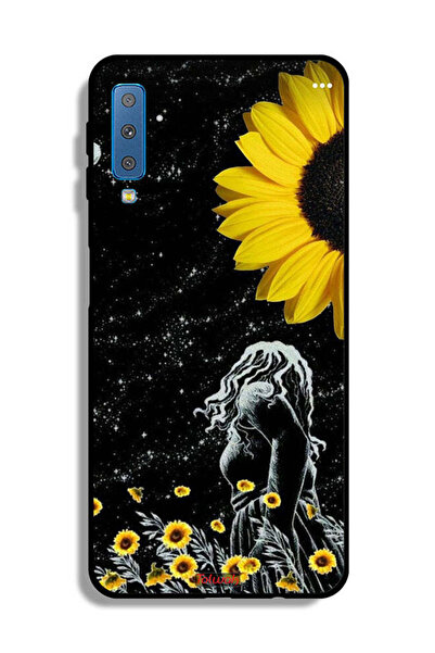 Tolwak غطاء حماية لهاتف Samsung Galaxy A7 (2018) بتصميم فتاة تنظر إلى القمر