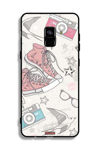 Tolwak غطاء حماية من القماش بتصميم حذاء وكاميرا من سامسونج جالكسي A8 بلس (2018)