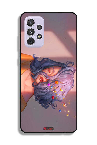 Tolwak Samsung Galaxy A72 5G Protective Case Cover Girl And Space Art