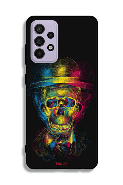 Tolwak غطاء حماية لهاتف Samsung Galaxy A52s 5G بتصميم جمجمة وقبعة ملونة وفن خ...