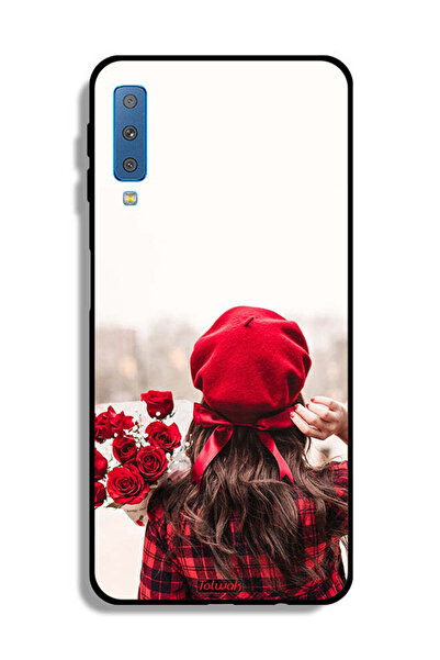 Tolwak غطاء حماية لهاتف Samsung Galaxy A7 (2018) يحمل زهورًا