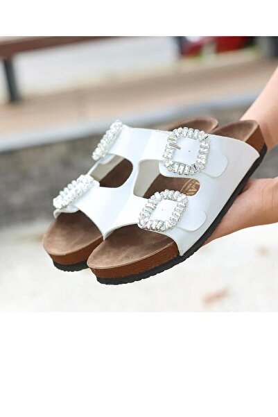 MODA MHS Calpi̇n Stone Buckle Detail Daily Wear Slippers Beach Pool