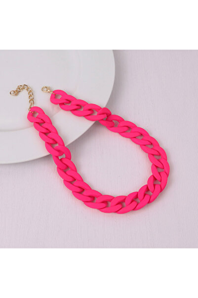 Choice قلادة نسائية أنيقة من الأكريليك غير اللامع على شكل سلسلة من الراتنج بت...