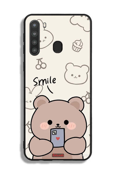 Tolwak غطاء حماية لهاتف سامسونج جالكسي A21 برسومات الدب المبتسم
