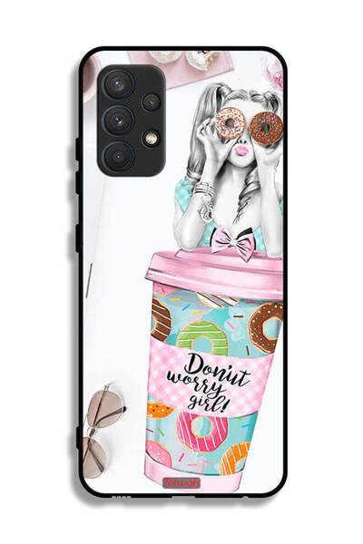 Tolwak غطاء حماية لهاتف سامسونج جالاكسي A32 4G بتصميم فتاة دونات ووري