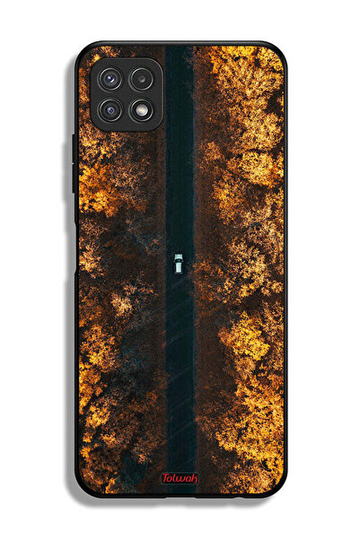 Tolwak غطاء حماية لهاتف سامسونج جالاكسي A22 5G بتصميم طريق في أشجار الخريف