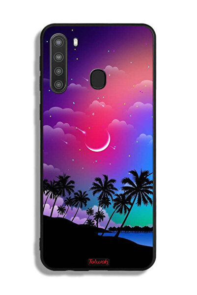 Tolwak Samsung Galaxy A21 Protective Case Cover Moon In Night Art