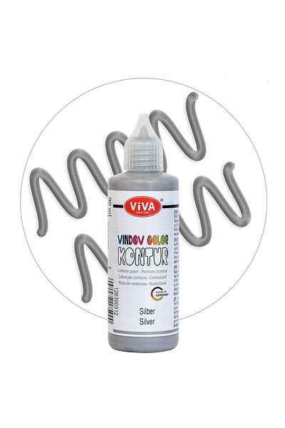 Viva Decor Window Paint Contour, 90ml Silver