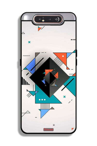 Tolwak غطاء حماية لهاتف سامسونج جالكسي A80 بأشكال مربعة ومثلثة ونمط تجريدي