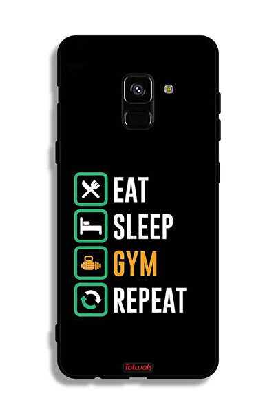 Tolwak غطاء حماية لهاتف Samsung Galaxy A8 Plus (2018) Eat Sleep Gym Repeat