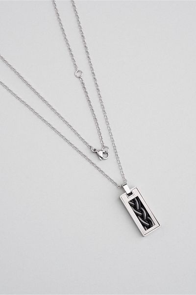 So CHIC... 55 cm Steel Men's Necklace with Braided Detail