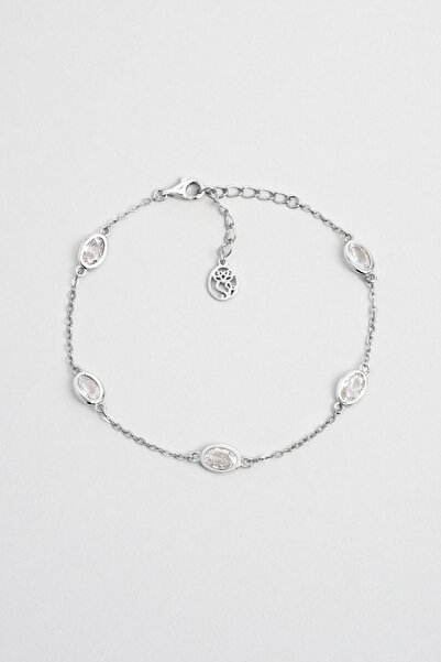 So CHIC... Beyaz Rüya 18 Ayar Sarı Altın Kaplama 19 Cm Gümüş Minimal Bileklik