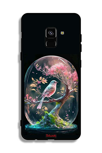 Tolwak غطاء حماية لهاتف Samsung Galaxy A8 Plus (2018) بتصميم Bird In Jarr