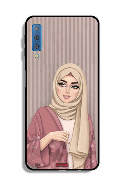 Tolwak غطاء حماية لهاتف سامسونج جالاكسي A7 (2018) برسومات فتاة محجبة