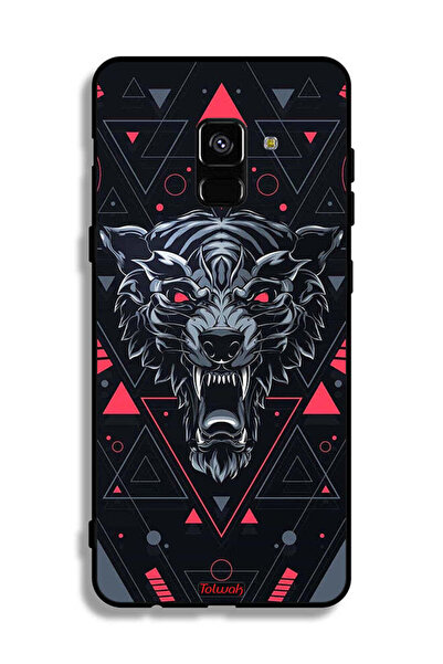 Tolwak غطاء حماية لهاتف Samsung Galaxy A8 Plus (2018) بتصميم الذئب المتمايل