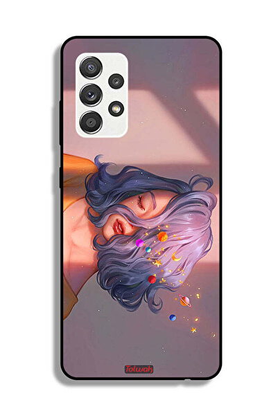 Tolwak Samsung Galaxy M32 5G Protective Case Cover Girl And Space Art