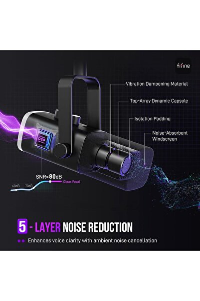 Fifine XLR/USB Gaming Microphone Set AM8T