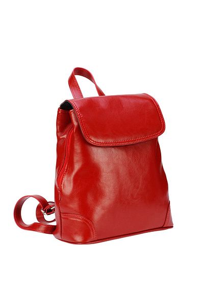 Magazinul de genti Women's backpack made of genuine leather, model 097, Red