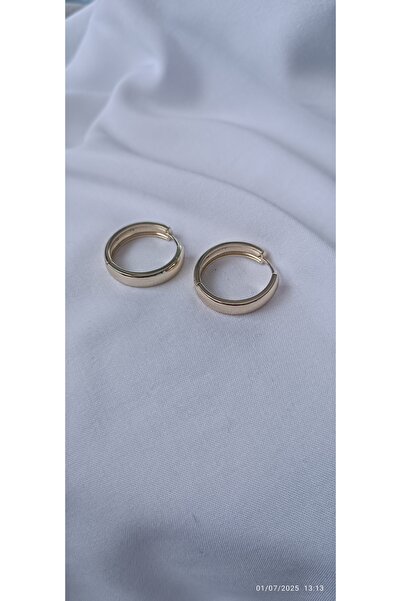ARİ TAKI Medium&Thick Gold Hoop Steel Earrings