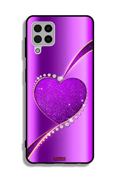 Tolwak Samsung Galaxy A22 4G Protective Case Cover Glitter Heart