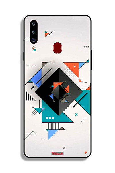 Tolwak غطاء حماية لهاتف سامسونج جالكسي A20s بأشكال مربعة ومثلثة ونمط تجريدي